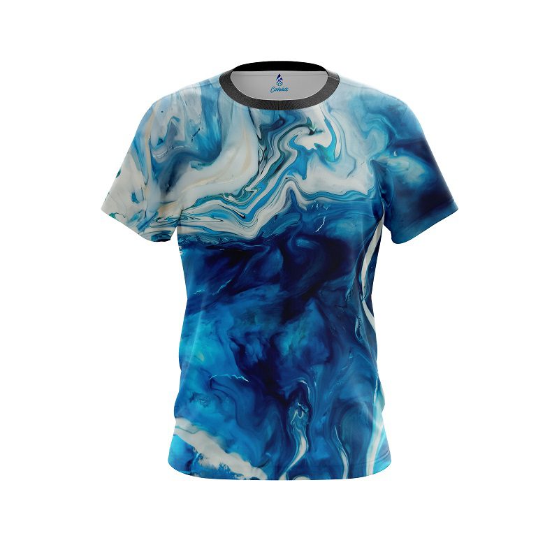 Plain Sea Splash CoolWick Bowling Jersey