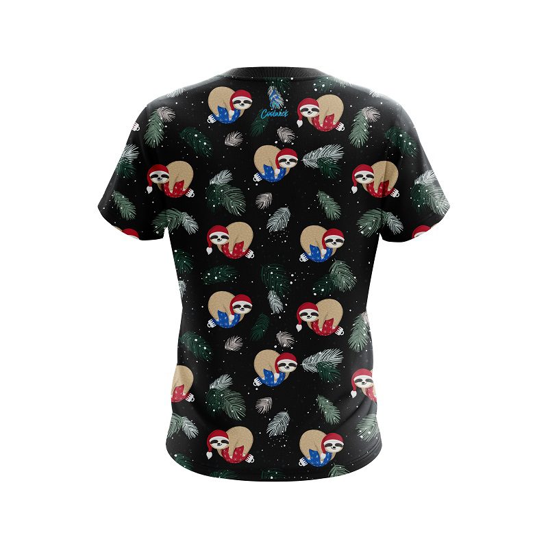 Plain Sloths Christmas Time CoolWick Bowling Jersey - Image 2