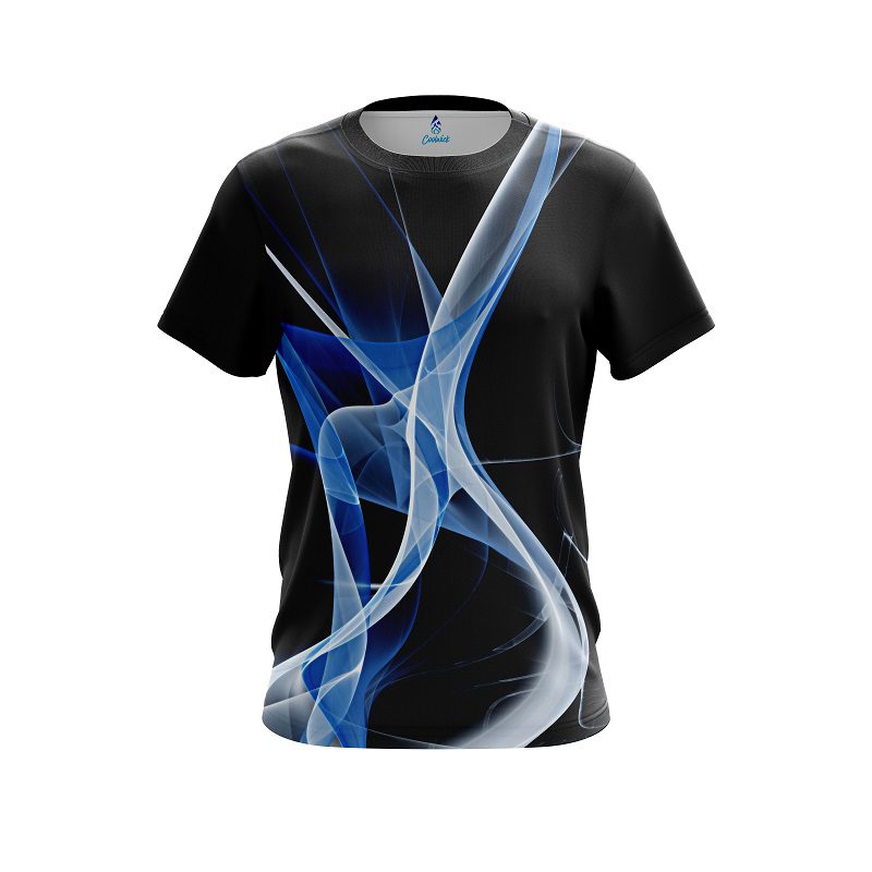 Plain Smokey Blue Wave CoolWick Bowling Jersey