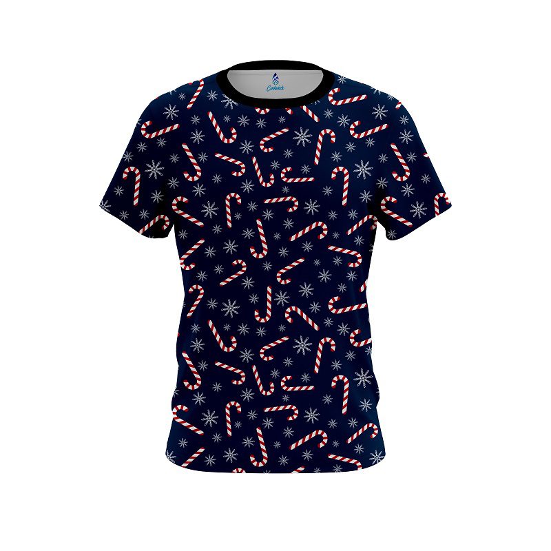 Plain Snowy Candy Cane CoolWick Bowling Jersey