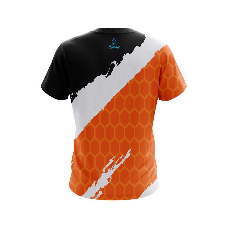 Plain Split Power Orange CoolWick Bowling Jersey - Image 2