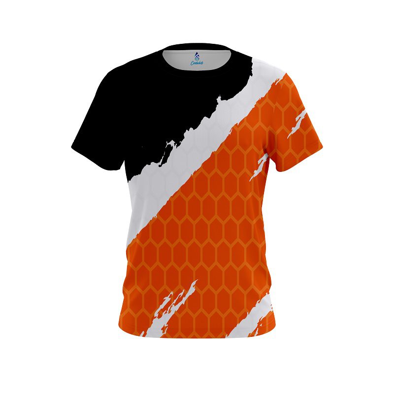 Plain Split Power Orange CoolWick Bowling Jersey