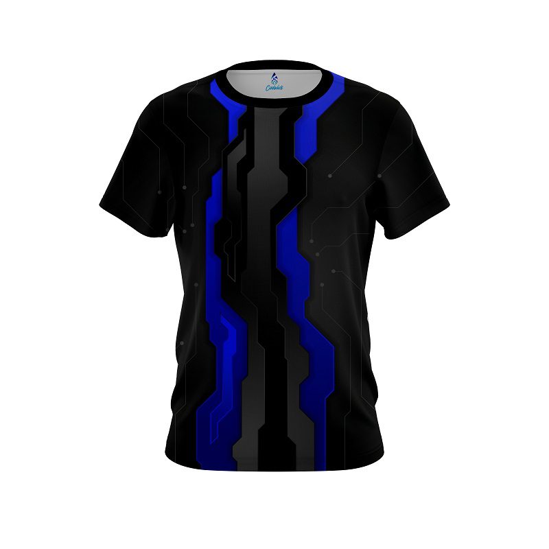 Plain Sport Technology Blue CoolWick Bowling Jersey