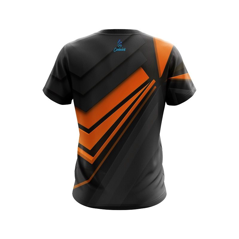 Plain Steaming Dynamic Orange CoolWick Bowling Jersey - Image 2