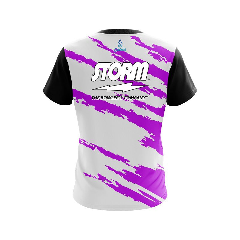 Storm Athlete Bolt Purple Semi-Custom CoolWick Bowling Jersey - Image 2