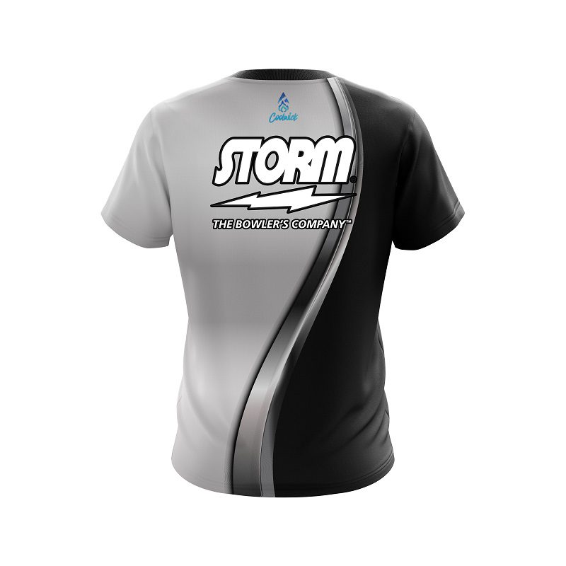 Storm Black And Silver Helix Semi-Custom CoolWick Bowling Jersey - Image 2