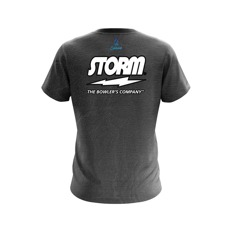 Storm Black Grunge Canvas Semi-Custom CoolWick Bowling Jersey - Image 2