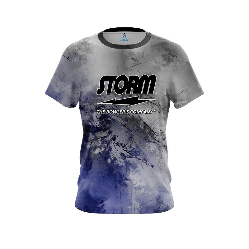 Storm Blue And Grey Canvas Semi-Custom CoolWick Bowling Jersey