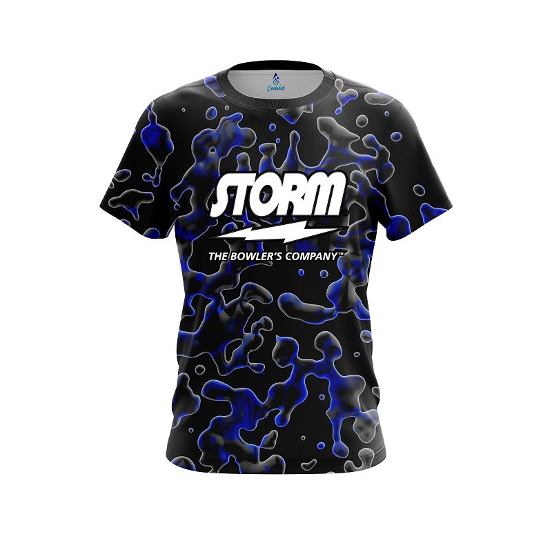 Storm Blue Flowing Fluid CoolWick Bowling Jersey