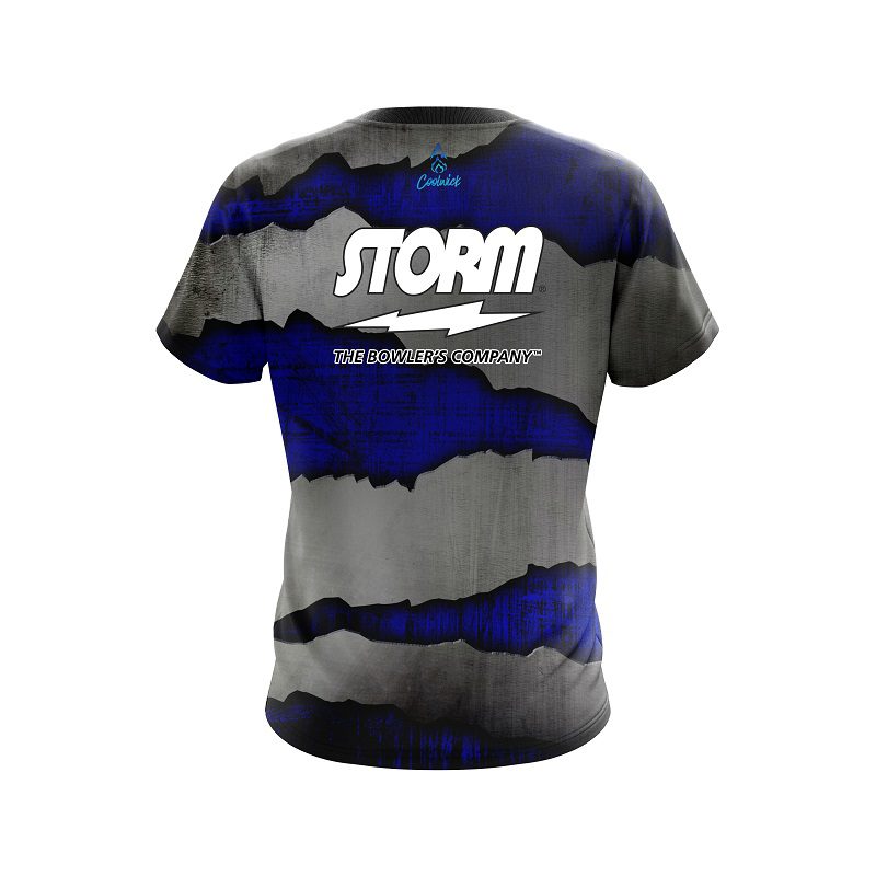Storm Blue Rigid Steel Semi-Custom CoolWick Bowling Jersey - Image 2