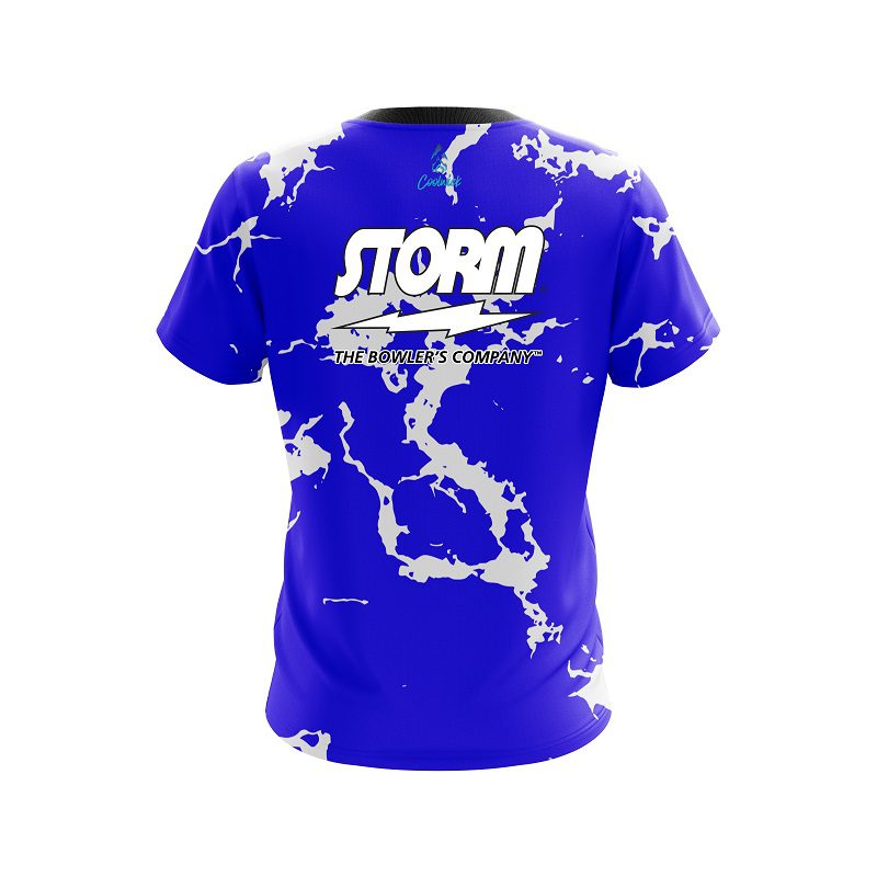 Storm Blue Shock Semi-Custom CoolWick Bowling Jersey - Image 2