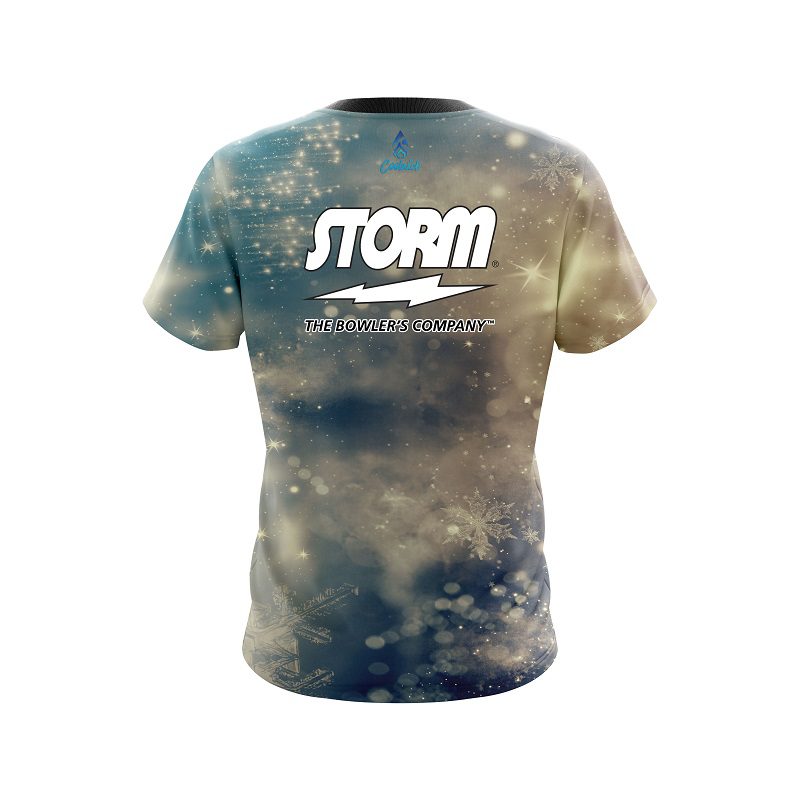 Storm Blurred Snowflakes Semi-Custom CoolWick Bowling Jersey - Image 2