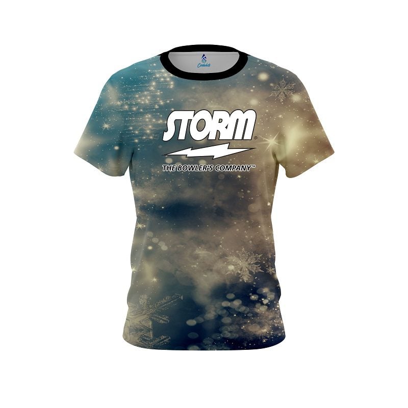 Storm Blurred Snowflakes Semi-Custom CoolWick Bowling Jersey