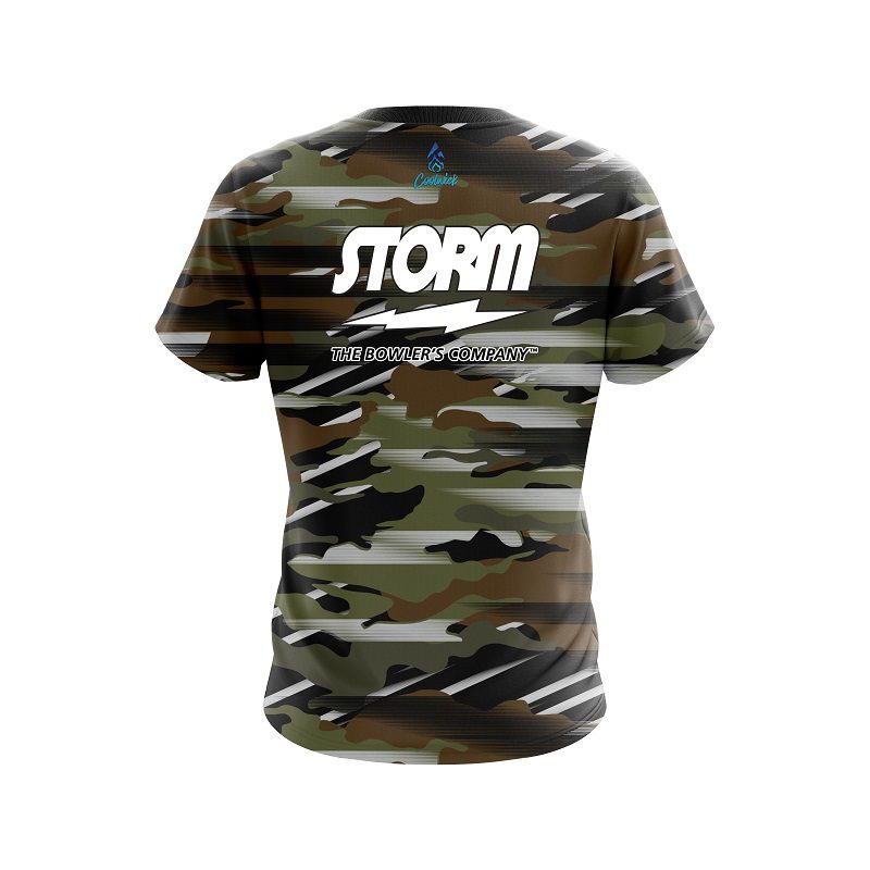 Storm Camo Grunge Semi-Custom CoolWick Bowling Jersey - Image 2