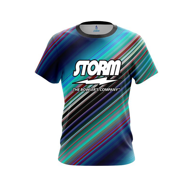 Storm Candy Stripe CoolWick Bowling Jersey