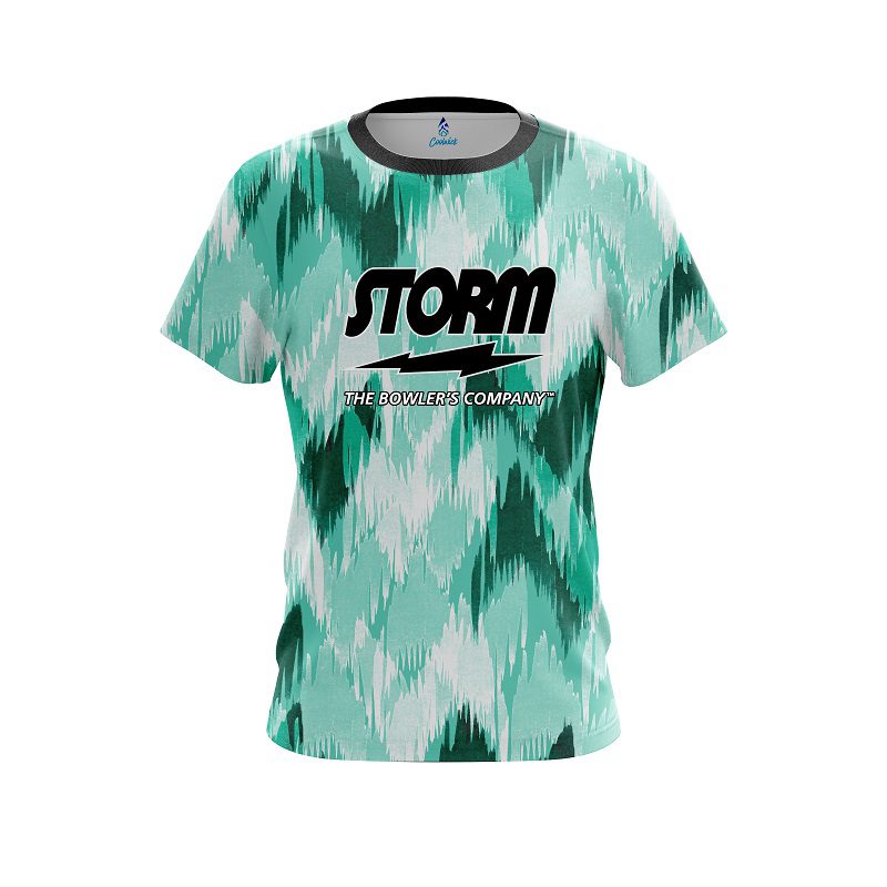 Storm Chevron Green CoolWick Bowling Jersey