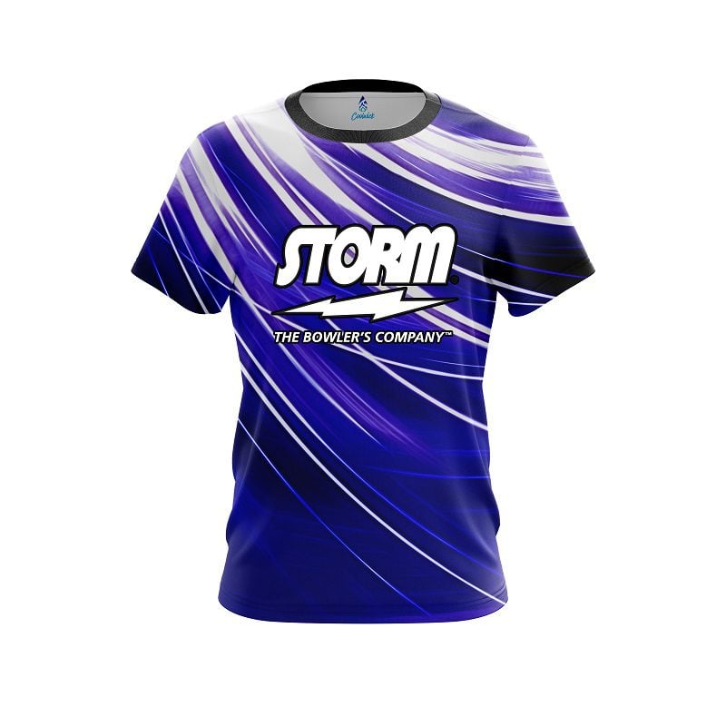 Storm Deep Blue Stripes Semi-Custom CoolWick Bowling Jersey