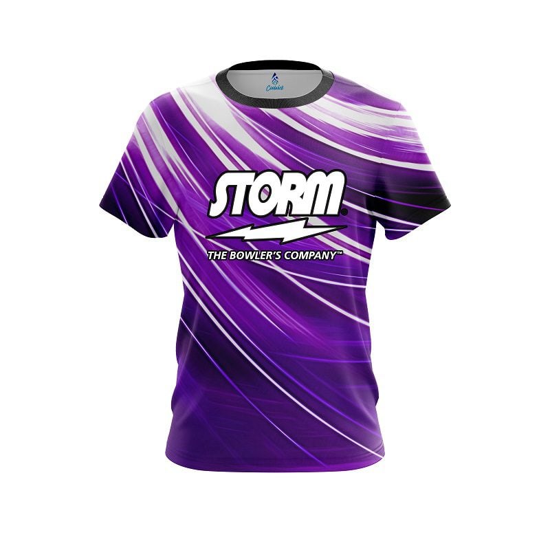 Storm Deep Purple Stripes Semi-Custom CoolWick Bowling Jersey