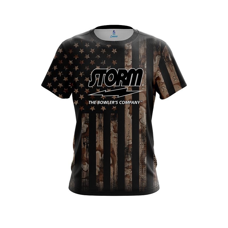Storm Desert Camo Flag Semi-Custom CoolWick Bowling Jersey