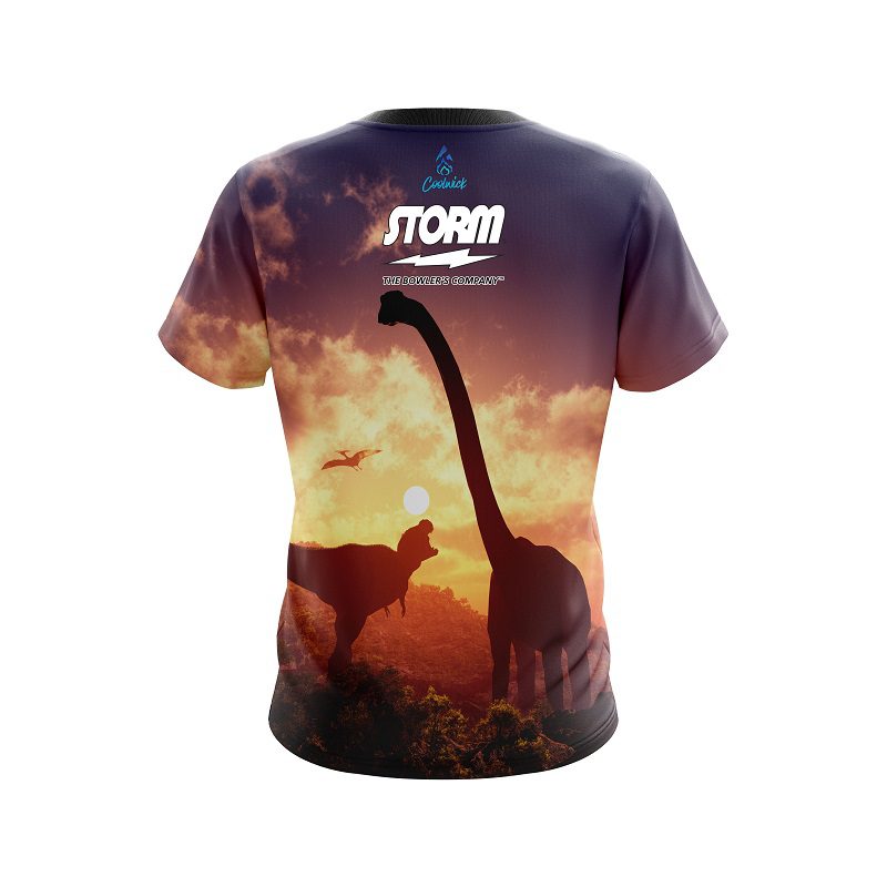 Storm Dinosaur Forest Escape Semi-Custom CoolWick Bowling Jersey - Image 2