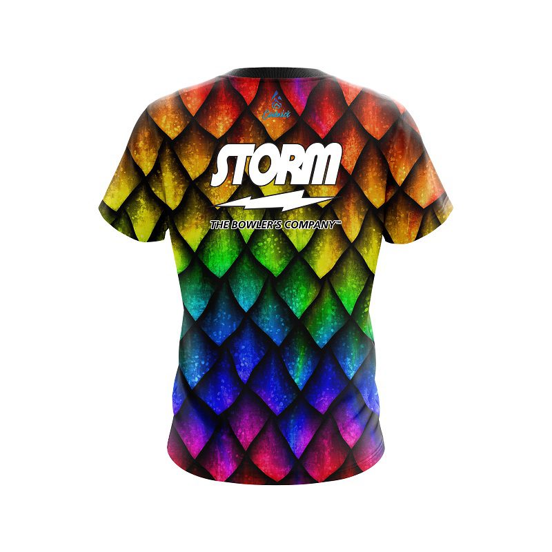 Storm Colorful Dragon Scales Semi-Custom CoolWick Bowling Jersey - Image 2