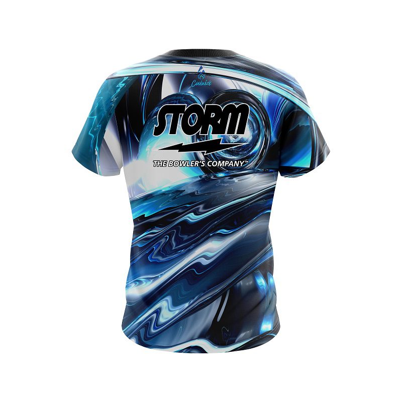 Storm Futuristic Plasma Waves Semi-Custom CoolWick Bowling Jersey - Image 2