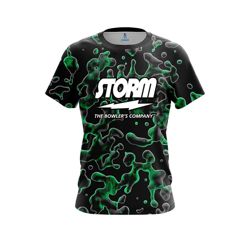 Storm Green Flowing Fluid CoolWick Bowling Jersey