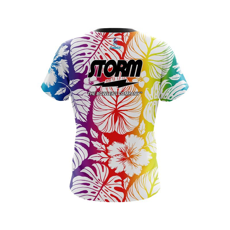 Storm Hawaiian Tropical Leafs Semi-Custom CoolWick Bowling Jersey - Image 2