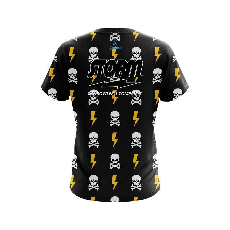 Storm Lightning Skull Semi-Custom CoolWick Bowling Jersey - Image 2