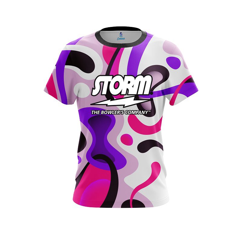 Storm Modern Art Purple Semi-Custom CoolWick Bowling Jersey