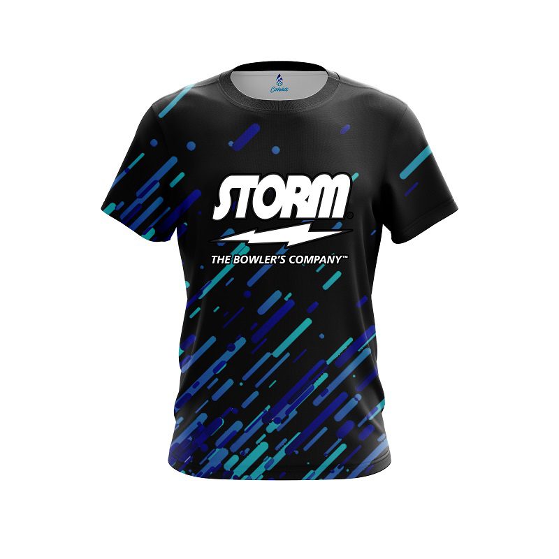 Storm Modern Blue Stripe Semi-Custom CoolWick Bowling Jersey