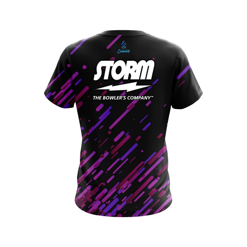 Storm Modern Purple Stripe Semi-Custom CoolWick Bowling Jersey - Image 2