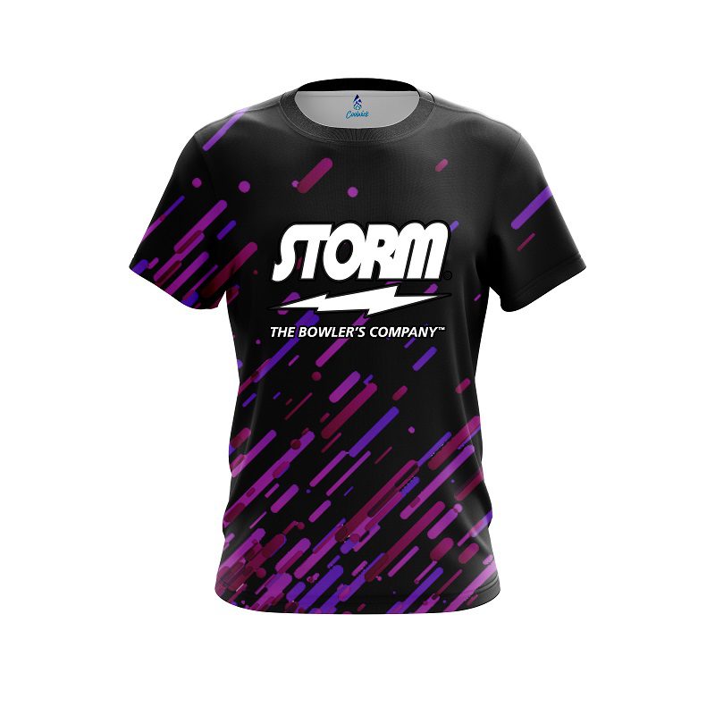 Storm Modern Purple Stripe Semi-Custom CoolWick Bowling Jersey