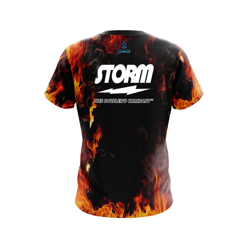 Storm Orange Flame Semi-Custom CoolWick Bowling Jersey - Image 2