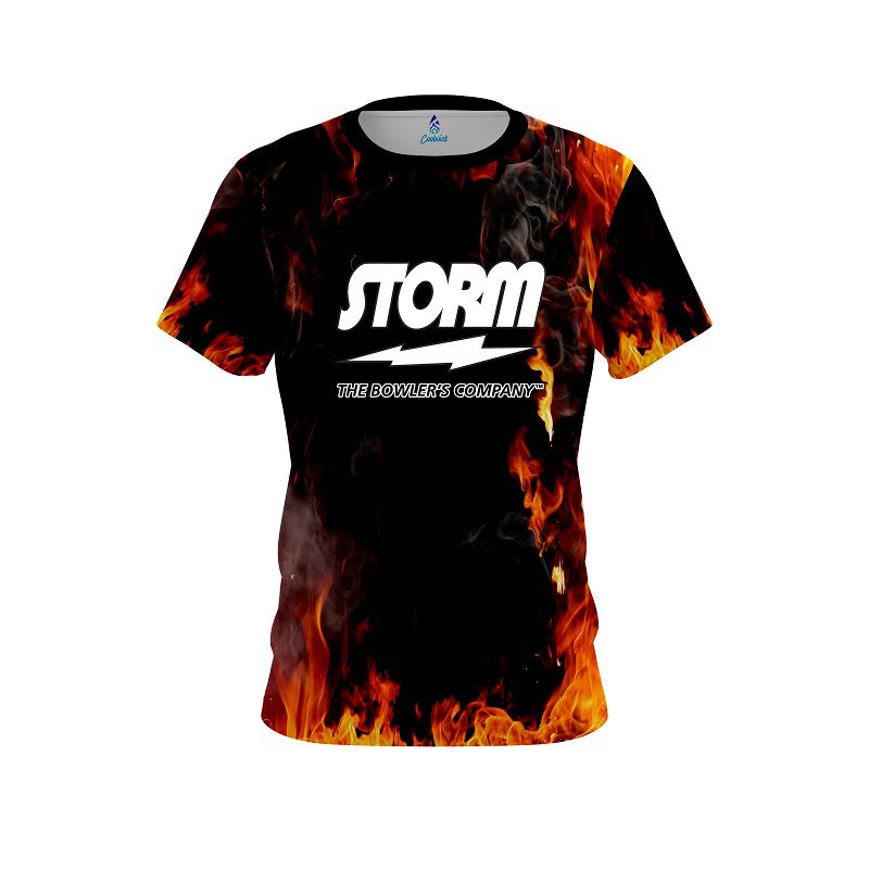 Storm Orange Flame Semi-Custom CoolWick Bowling Jersey