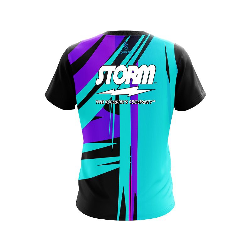 Storm Paint Brush Drip Semi-Custom CoolWick Bowling Jersey - Image 2