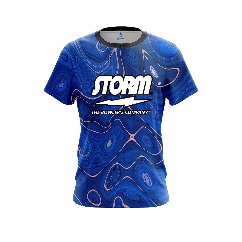 Storm Psychedelic Blue Flow Semi-Custom CoolWick Bowling Jersey