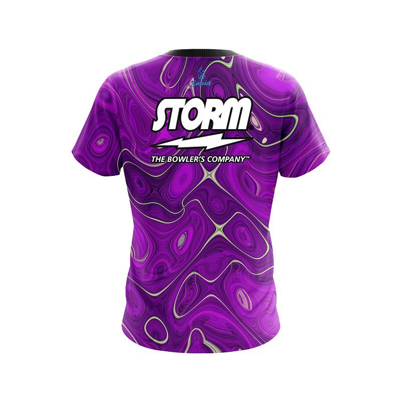 Storm Psychedelic Purple Flow Semi-Custom CoolWick Bowling Jersey - Image 2