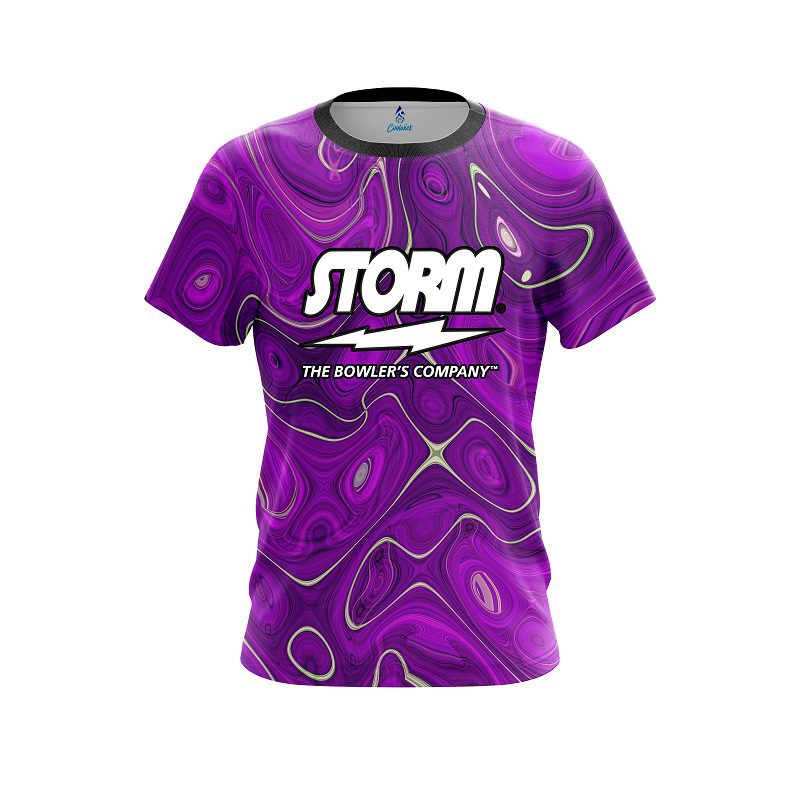 Storm Psychedelic Purple Flow Semi-Custom CoolWick Bowling Jersey