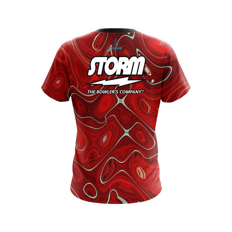Storm Psychedelic Red Flow Semi-Custom CoolWick Bowling Jersey - Image 2