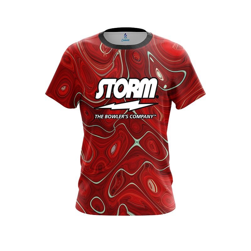 Storm Psychedelic Red Flow Semi-Custom CoolWick Bowling Jersey