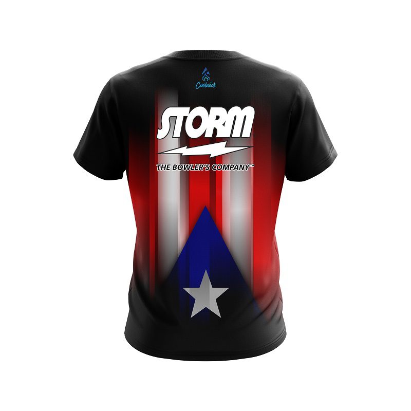 Storm Puerto Rico Flag Semi-Custom CoolWick Bowling Jersey - Image 2