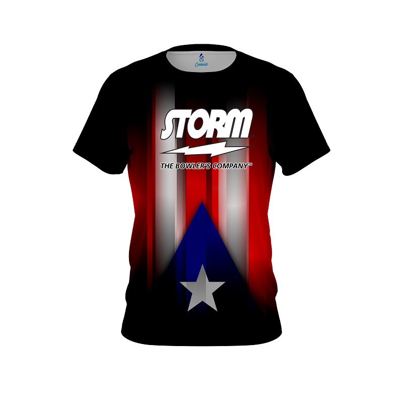Storm Puerto Rico Flag Semi-Custom CoolWick Bowling Jersey
