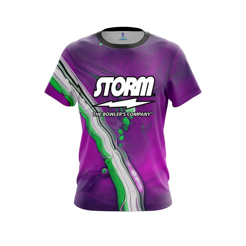 Storm Purple And Green Liquid CoolWick Bowling Jersey