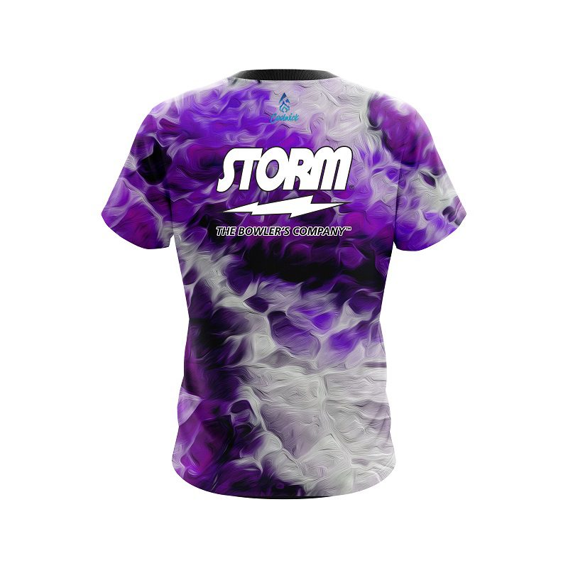 Storm Purple Marble Onyx Semi-Custom CoolWick Bowling Jersey - Image 2