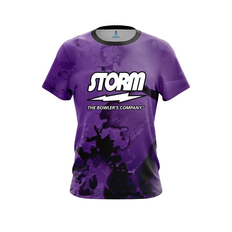 Storm Purple Graffiti Grunge Semi-Custom CoolWick Bowling Jersey