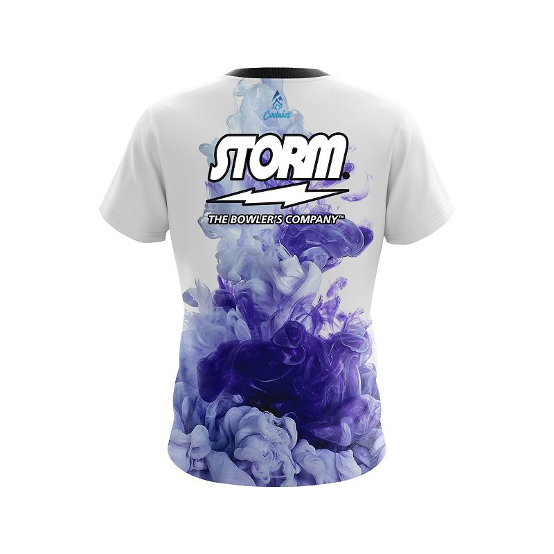 Storm Purple ink Splash Semi-Custom CoolWick Bowling Jersey - Image 2