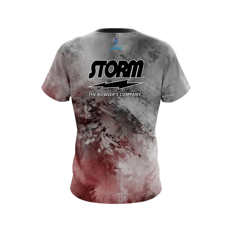 Storm Red And Grey Canvas Semi-Custom CoolWick Bowling Jersey - Image 2