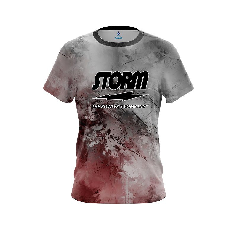 Storm Red And Grey Canvas Semi-Custom CoolWick Bowling Jersey