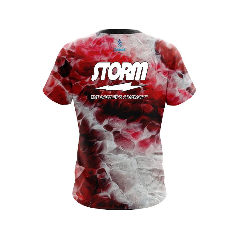 Storm Red Marble Onyx Semi-Custom CoolWick Bowling Jersey - Image 2